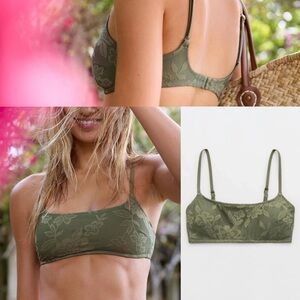 AERIE - Olive Green Lace Swim Bralette